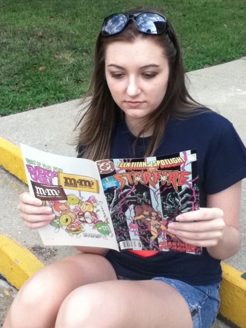 Chesney and Lashea enjoying some comics in West Virginia.