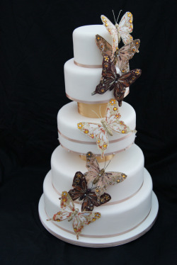 coloredmondays:  Cascading Butterfly Wedding Cake 