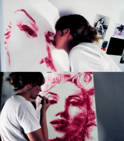 the-absolute-best-posts:  szymon: Natalie Irish paints with her lips Click to follow this blog, you will be so glad you did! 