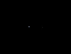 sirmitchell:  The Earth and the Moon. Taken 6 million miles away by the Juno spacecraft which is on its way to Jupiter.  Man, space is neat! Everything we love and hate and know is on that pale blue dot.    Now THAT&rsquo;S perspective!!