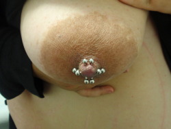 Piercednipplegirls:  Piercednipples:  Quadruple  Now Thats Hot!!!! And Room For More!!!!