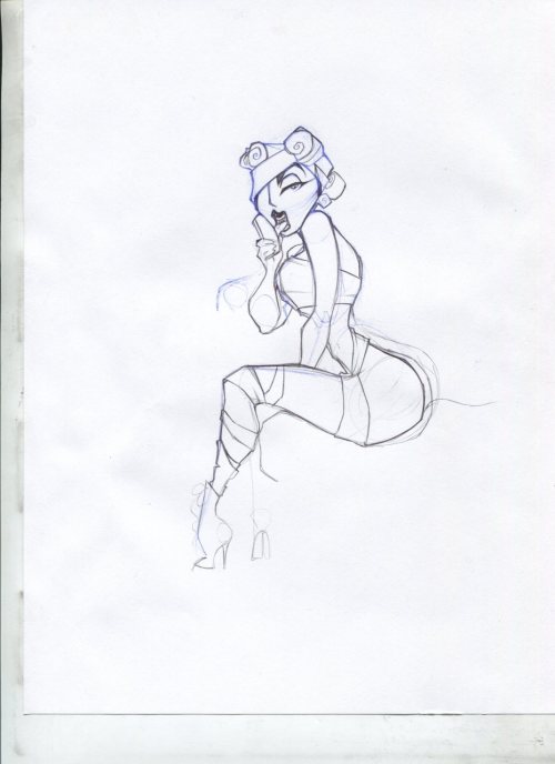 Stylized Cartoon Versions Of Some Of Gaga's Looks In The "Telephone" Music Video. Sketches Done By Christian