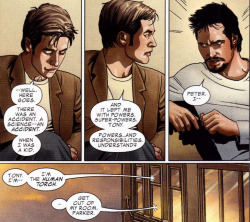 wondygirl:  awesomealliteration:  Invincible Iron Man #500  I like it when people troll Tony for some reason. And Peter, peter is just great. 