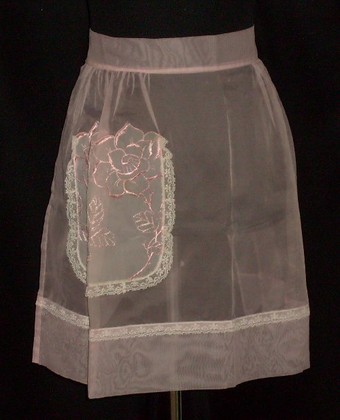 Porn Pics ragsandsilk:  1940S SATIN STITCHED APRON