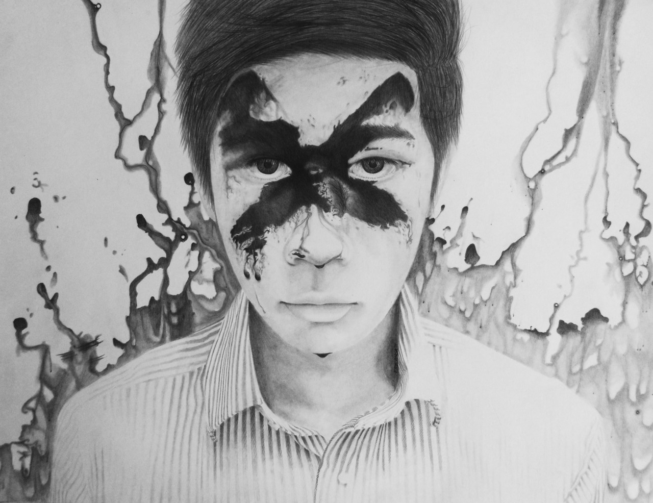 eatsleepdraw:  self portrait in pencil  http://art-fart.tumblr.com/ 
