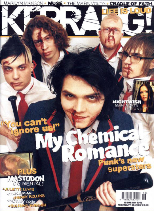 MCR Kerrang! covers through the years, part one – October 2004 (issue #1029) to February 2007 