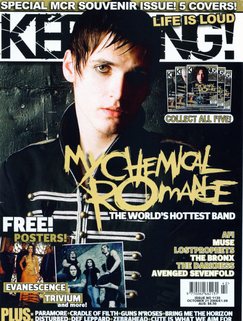 MCR Kerrang! covers through the years, part one – October 2004 (issue #1029) to February 2007 