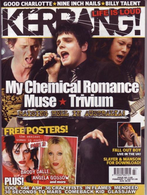 MCR Kerrang! covers through the years, part one – October 2004 (issue #1029) to February 2007 