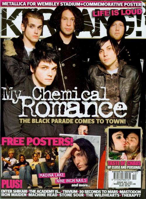 MCR Kerrang! covers through the years, part two — March 2007 (issue #1151) to August 2011 (issue #13