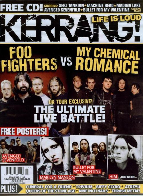 MCR Kerrang! covers through the years, part two — March 2007 (issue #1151) to August 2011 (issue #13