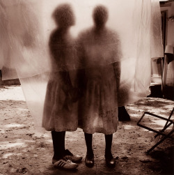 Gladys and Mother Behind Clothesline, Cove City, North Carolina photo by Jack Spencer, 1998