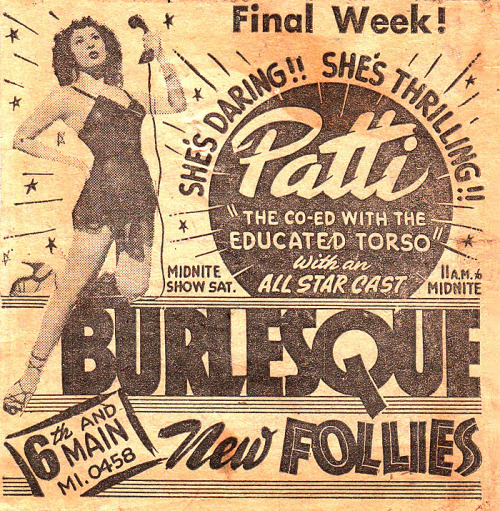 A 50’s-era newspaper promo ad for a porn pictures