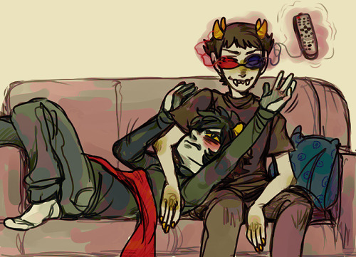 vulturer:seeingeyederp:bendieci:Sollux/Karkat for voreDammit Sollux, there was a good romcom on! :((