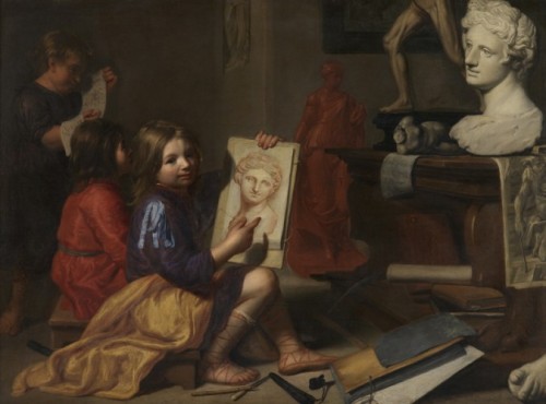 onlyartists:Jacob van Oost the ElderThe Painter’s Studio (1666)Groeninge Museum (Stedelijke Musea), 