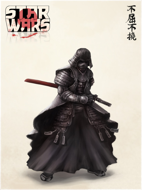 justinrampage:  Darth Vader takes on the role of a Dark Samurai in Jose Vega’s new fan art pie