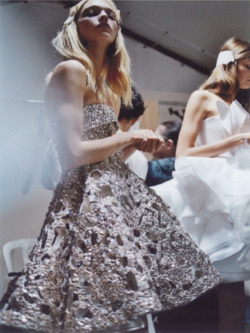 Sasha Pivovarova backstage Givenchy Haute
