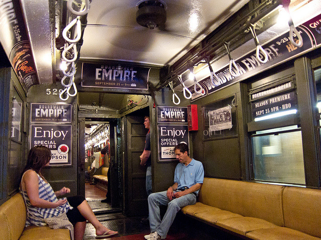 September 05 2011 Advertising & Branding 54 3 Share 3 Topics: Hbo, Out Of Home Laughing Squid has posted video and some photos of the vintage subway train that HBO is running on weekends on the 2/3 line in New York City this month to promote season...