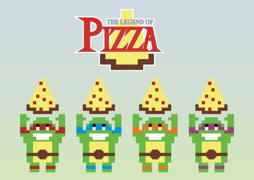it8bit:  The Legend of Pizza  - by Lee Byway flickr || redbubble || society6 via Lee’s tumblr: byway 