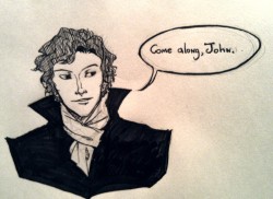 tried posting this earlier, but I don&rsquo;t think it made it up. just a bad, referenceless Sherlock doodle done while at dinner