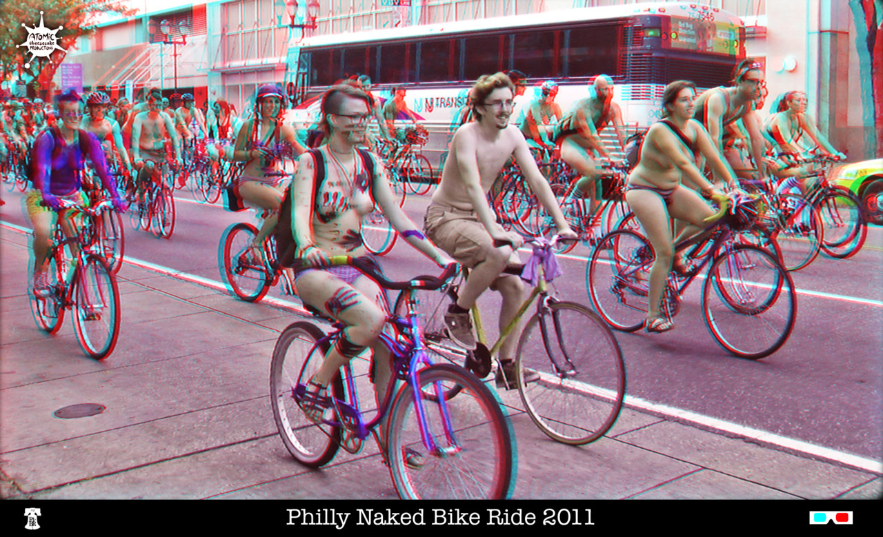 Photos  from the Philly Naked Bike Ride, an annual event promoting cycling  advocacy,