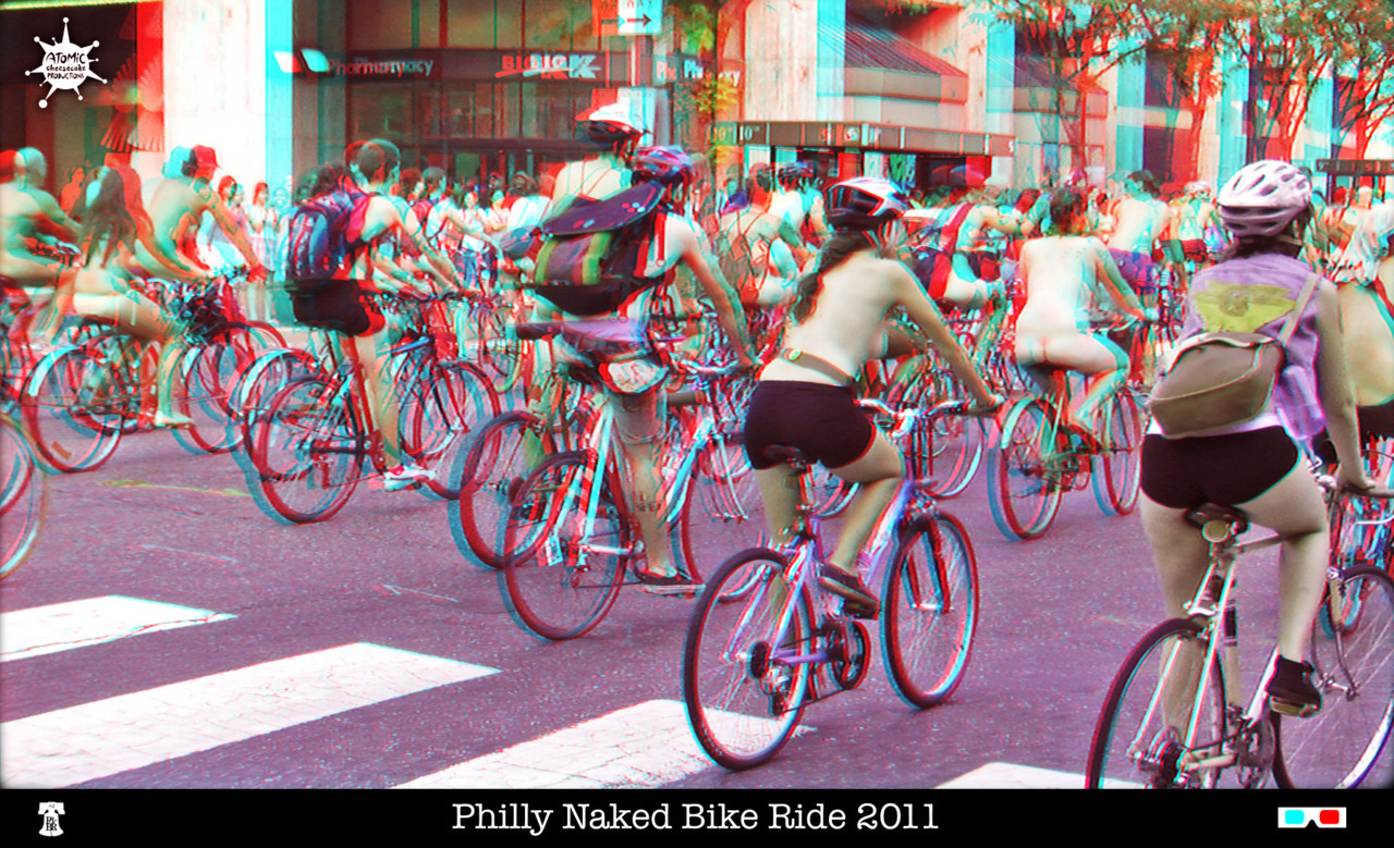 Photos  from the Philly Naked Bike Ride, an annual event promoting cycling  advocacy,
