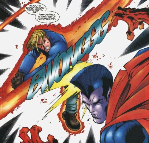 Cannonball vs Gladiator (of the Shiar Imperial Guard) from Uncanny X-Men #341.