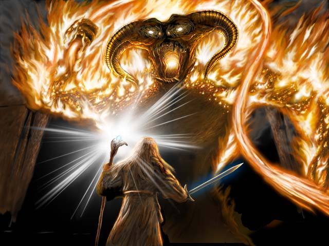 sirlamelot:  lamala:  Gandalf vs Balrog  derrotar un demonio antiguo nunca pasa de