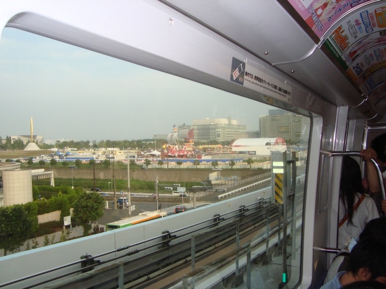 Replica of the Thousand Sunny seen from the Yurikamome in Odaiba, Tokyo.