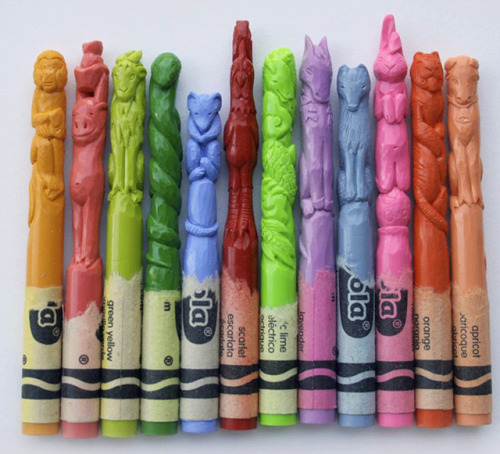 justlovetospeak:thewilliambeckett:Crayon carvings of the 12 Chinese zodiacs.(via here)so cool