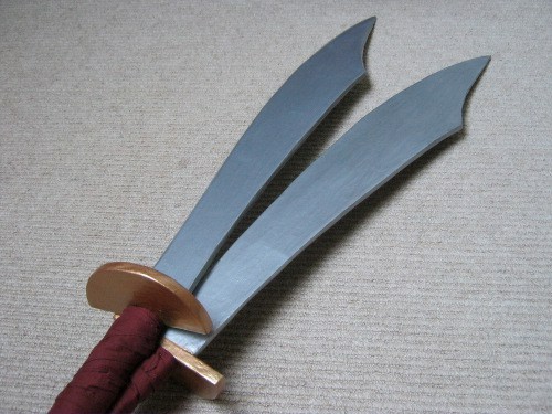kingnocastle:phoenix-scribbles:Prop swords— these are Zuko’s dual swords from Avatar: the Last Airbe