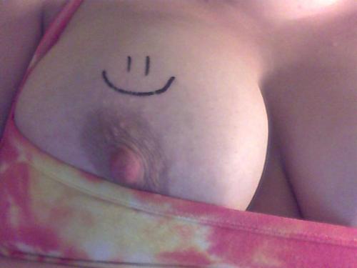 ttamazing:  Submitted by maddiefaceartpants It’s not just TT, it’s Tye-Dye Tuesday. :)  Ha, that it is and the smiley face right above your nipple seems to agree that it’s a good day. Thank you for the submission  