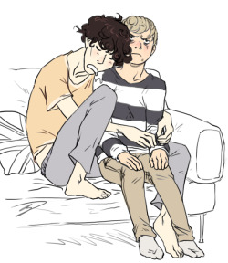 MARRIED also jawn y u so SMALL  guusana: Um, if  you&rsquo;re still taking requests, how about Sherlock fast sleep on John and  drooling all over his shirt? with a very undignified expression to match  it :)