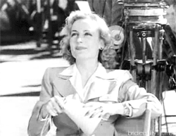 vintagedeluxeworld:bridiequilty:Carole Lombard directing Alfred Hitchcock’s cameo scene in Mr. and M