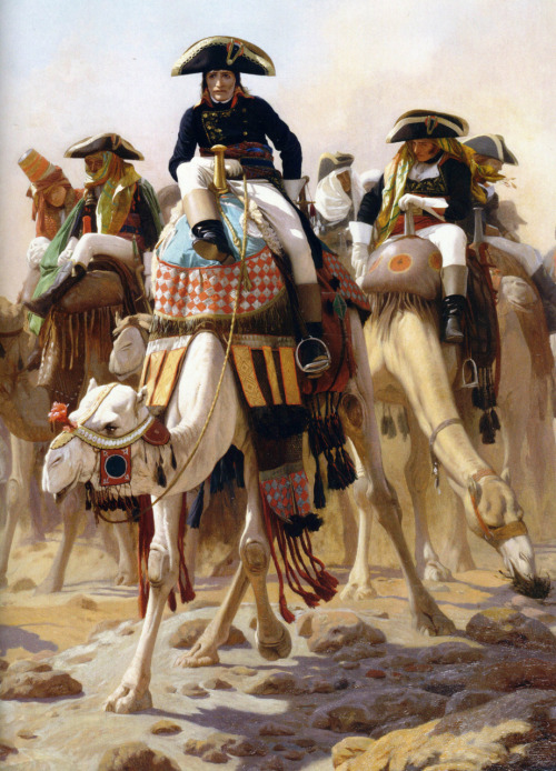 Jean-Léon Gérôme (French painter and sculptor, 1824-1904) Bonaparte et son armée en Egypte (Napoleon and His General Staff in Egypt) [detail], 1867, Oil on canvas. Click on image to view full painting