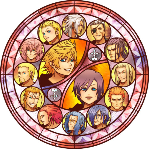 khfriendlyreminders:  emo-boylover:Stained glass artwork of Organization XIII <3