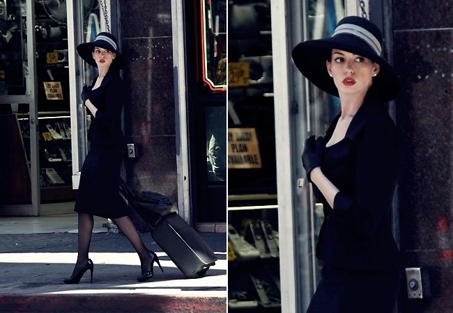 timdrakewayne:  Anne Hathaway as Selina Kyle on the set of The Dark Knight Rises