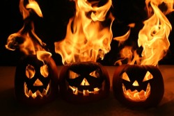 gothiccharmschool:  Flaming pumpkins! 
