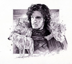 eatsleepdraw:  Jon Snow and Ghost by Robert