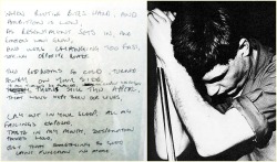  Love Will Tear Us Apart handwritten by Ian Curtis. 