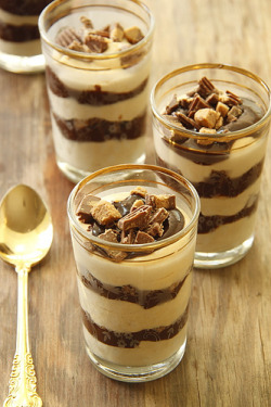 ffoodd:  Peanut Butter and Chocolate Mousse (by Shirley Nemesh)  GET INTO MY MOUTH.