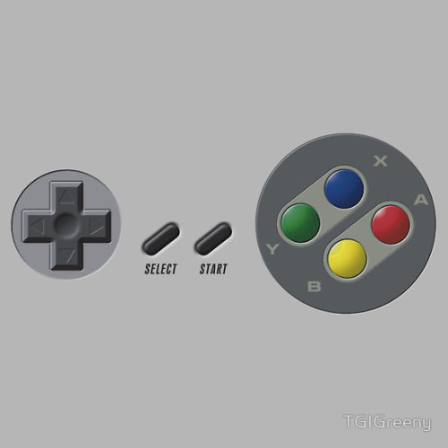 it8bit:  NES and SNES Controller  - by TGIGreeny Shirts available at redbubble for ว.94.  twitter || website || facebook 