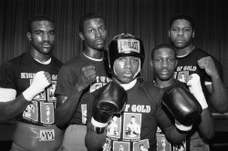 Golden Gloves [L-R] Evander Holyfield, Mark Breland, Meldrick Taylor, Pernell Whitaker,