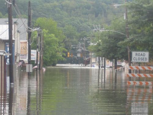 This is Shickshinny. This is my town. I live out in the country, and this is the closest town. I haven’t been effected by the flooding all too much, save for some flooding under my house, but all of Shickshinny, and pretty much of of Northeastern