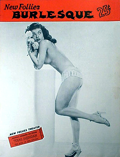 Texas Sheridan Seen here, featured on a cover of &lsquo;New Follies BURLESQUE&rsquo;..