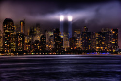  Tribute in Light: Following the attacks of September 11th, the skyline of New York has been lit up on every anniversary since with 88 searchlights to mark where the Twin Towers used to stand. Tomorrow, on the 10th anniversary, the lights will be turned