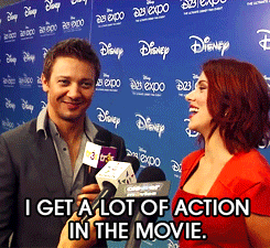 intrudaimpala:  awhellcastiel:  expelliarmusvoldemort:  this is a disney interview  Forget about RDJ and Stark, Jeremy Renner IS Hawkeye  Jeremey Renner is more like Hawkeye than Hawkeye was Hakweye 
