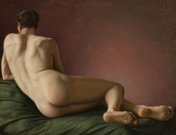 Alabaster1:  (Via Art Blog: Aleksander Lesser : Male Nude Lying 1837) 