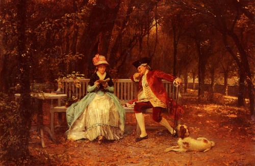 bookshistoryandmore:The Suitor, Louis Emile Adan (1839 - 1937)