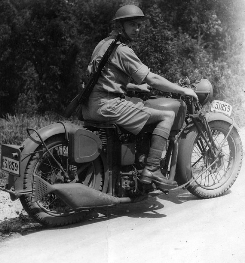 bithouse: Australian soldier on motorcycle; acting as a guard for Governor General in Newcastle - Fe