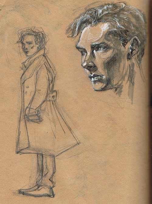 blacktwosugars:  Sketches of Sherlock by Lady-Mayev, who has many lovely things on her blog, Sunflow